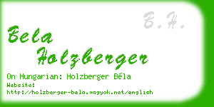 bela holzberger business card